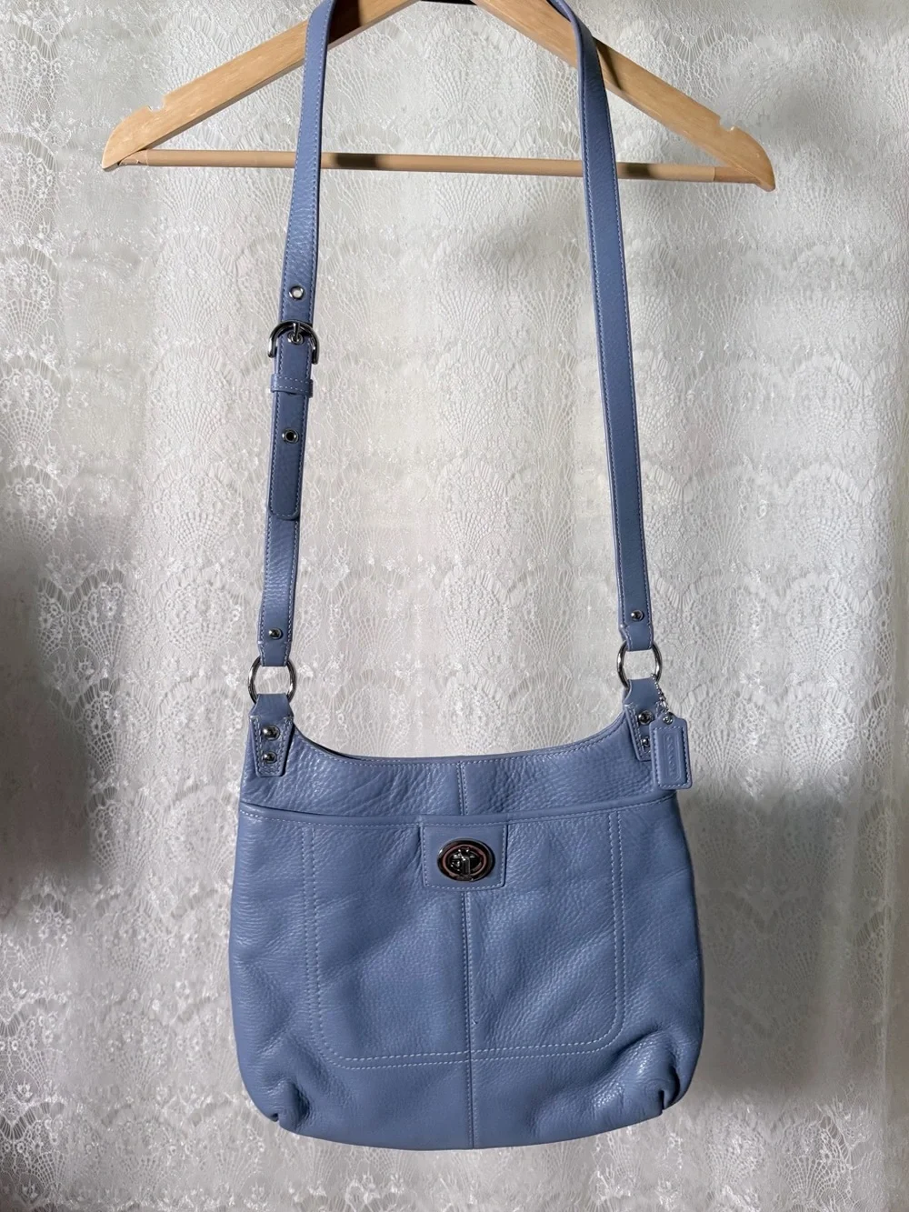 Coach Penelope Pebble Leather Hippie Crossbody - cornflower blue - May 2012